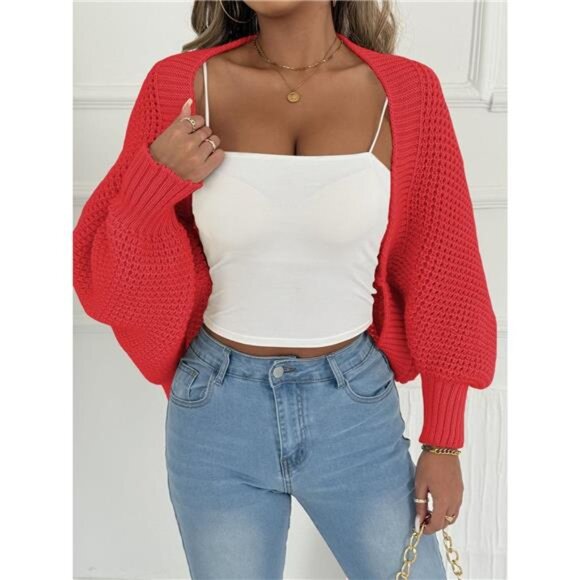 Open Front Batwing Sleeve Cardigan - Picture 11 of 15